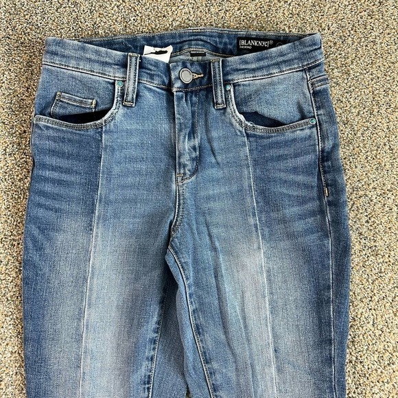 Nwt BlankNYC The Bond Ankle Slit Mid Rise Skinny Leg Stretch Denim Jeans 25 - Picture 2 of 7